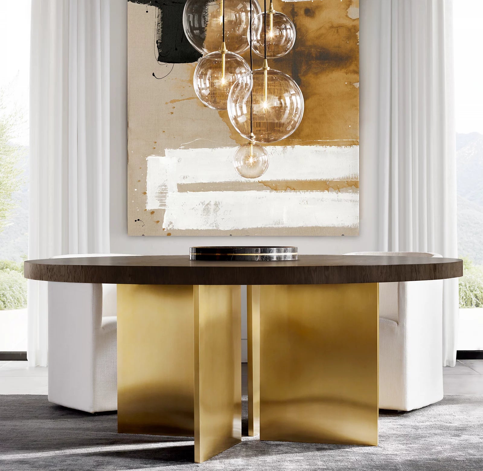 Glass Globe Mobile Cluster Chandelier 28", 44"